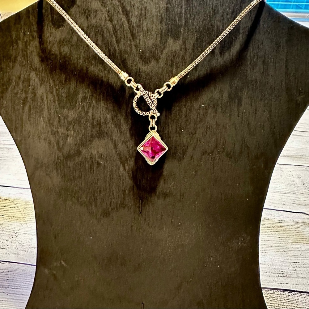 Sarda Pink Topaz Sterling Silver Necklace​​